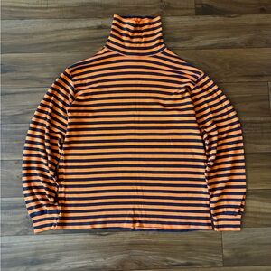 VTG J.Crew Women’s Striped Turtleneck Long Sleeve Size Large Orange Shirt